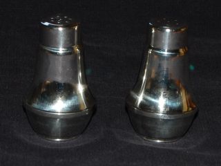 Sterling Silver Duchin Creation Weighted Glass Insert Salt & Pepper Shakers Old photo