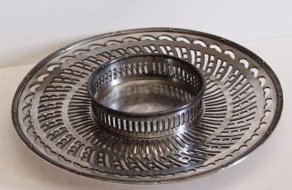 Antique Adelphi Silver Co.  Double Bowl Serving Tray Quadruple Plate 276 photo