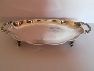 Vintage Silver Plated Footed Serving Dish photo