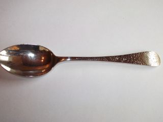 John Round& Son Spoon Solid Silver Engraved Handle Dated 1899 Sheffield Hallmark photo