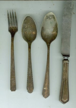 Silverplate 4 Pieces (one Is Half Stainless Hollow Ware) See Details. photo