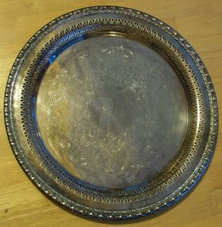 Vintage Rogers & Bros Silver Plate Cutout Fine Dining Serving Platter Party Tray photo