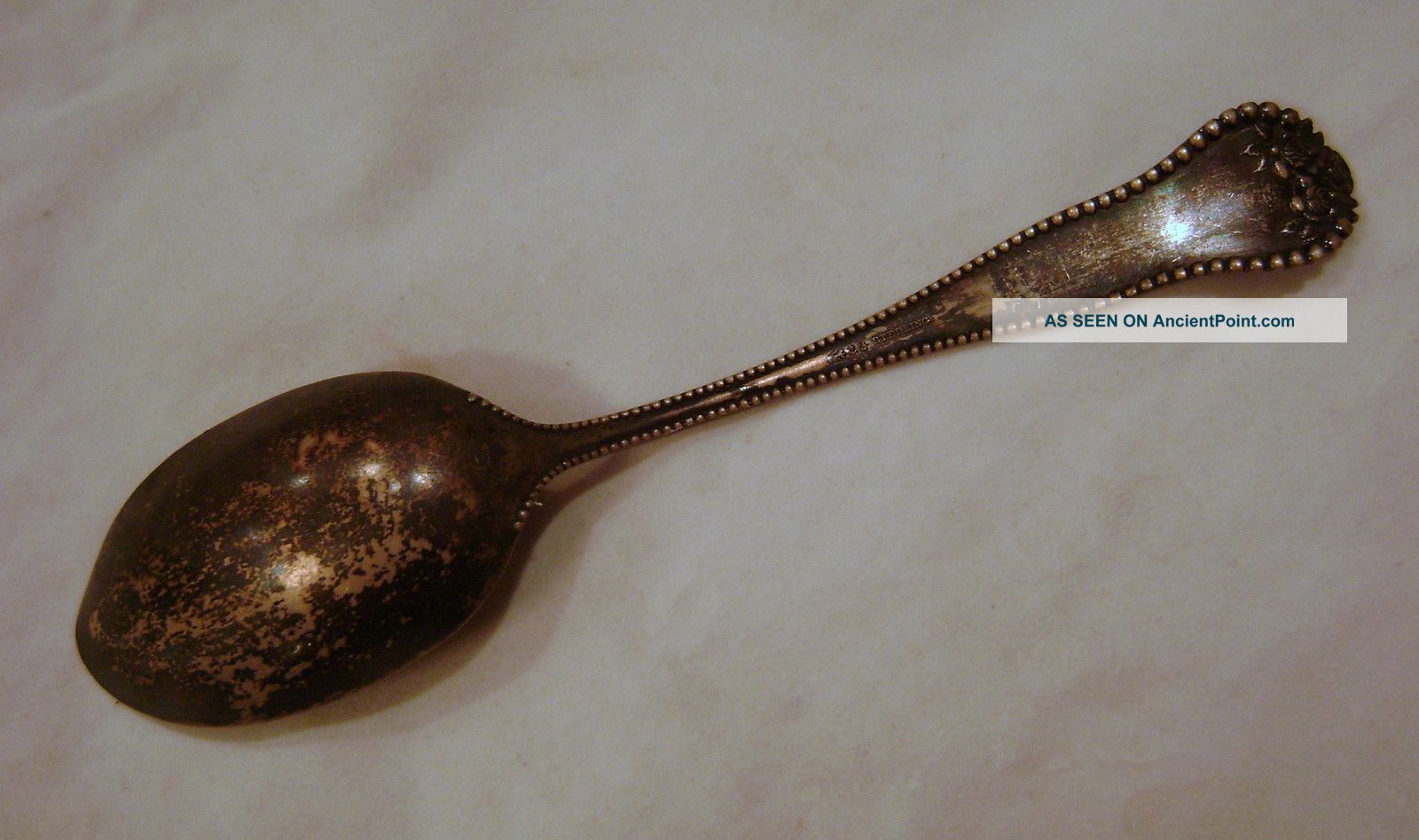 Old Antique Sterling Silver Souvenir Spoon Muscatine Iowa Roses 