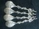 4 Antique.  830 Silver Small Ornate Spoons Marked Holland Silver Alloys (.800-.899) photo 1
