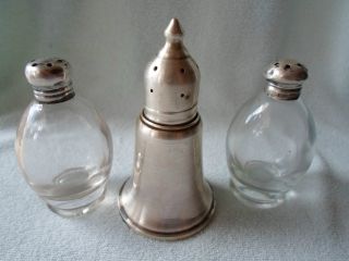 Three Glass And Sterling Salt & Pepper Shakers Duchin photo