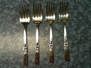 1948 Community Silverplate; Morning Star,  Set Of 4,  6 3/8th Inch Salad Forks photo