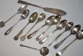 Vintage Lot 12 Silver Plate Souvenir Spoons Ship Olympia,  Towles Cabin +++ photo
