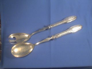 Antique All Solid.  800 Silver Salad Set Spoon Fork Germany photo