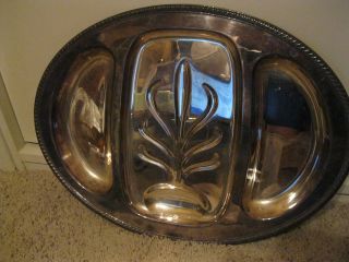Large Vintage Wm Roger Silver Plate Roast Tray Platter. . . photo