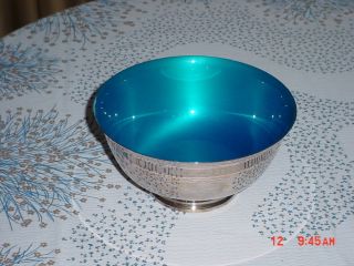 Vintage Reed & Barton Silverplate And Blue Enamel 8 