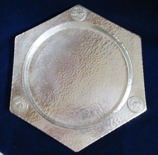 Antique Benedict Studios Hammered Silver Tray Hector Extremely Rare Pattern photo