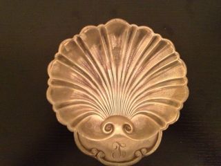 Antique Solid Sterling Silver Sea Shell Candy Dish (2.  7 Oz) photo