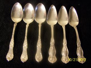 1881 Rogers A Wm.  Rogers & Son Aa 6 Spoons 3 Each Of 2 Floral Designs 1910 photo