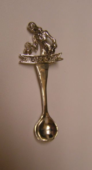 Salt Spoon Zodiac (virgo) Solid Sterling Silver photo