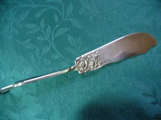 Antique R C Co Silverplate Master Butter Knife Twist Handle Rose 1903 photo