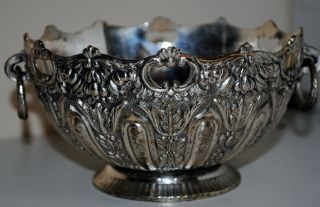 Vintage Ornate W & S Blackington Silverplate Compote Bowl With Linked Handles photo