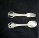 Danish Sterling Silver 925 S 2 Piece Chrildrens Spoon And Fork Figural Scandinavia photo 1