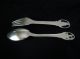 Danish Sterling Silver 925 S 2 Piece Chrildrens Spoon And Fork Figural Scandinavia photo 6