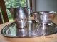 3 Piece Rogers Paul Revere Reproduction Sugar Bowl Creamer Small Tray Pitcher Oneida/Wm. A. Rogers photo 2