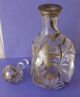 Silver Overlay Resist Decanter Floral Vintage Recessed Dimple All Bottles, Decanters & Flasks photo 1
