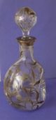 Silver Overlay Resist Decanter Floral Vintage Recessed Dimple All Bottles, Decanters & Flasks photo 4