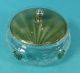 Stunning Art Deco Sterling Silver Green Guilloche Enamel Glass Powder Jar 1931 Boxes photo 1