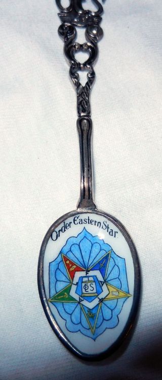 Order Of Eastern Star Enameled Spoon 25 Years Commemorative,  Nr photo