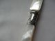 Etched Fancy Cake Knife,  Silver Mount And Mother - Of - Pearl Handle,  Old Other photo 2