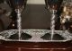 Silverplate Wine Chalices / Goblets From Spain With Tray.  Beautifully Ornate Cups & Goblets photo 8