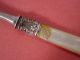 Antique Mother Of Pearl & Sterling Silver Caviar Serving Spoon Other photo 2