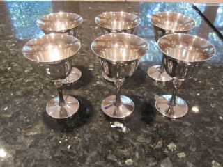 Rare Set Of 6 De Uberti Silver Italy Italian Goblets Cups,  5 1/4 