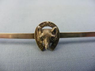 Vintage Early 20thc.  Sterling Silver Fox & Lucky Horseshoe Brooch C.  1940 photo