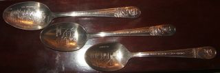 3 Antique Collector ' S Presidential Silver Spoons - Wm Rogers Mfg Co. photo