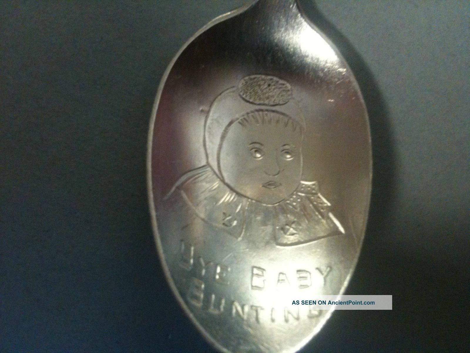 Antique Sterling Silver Baby Spoon Engraved 
