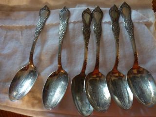 Antique Silverplate Souvenir Spoons By Leonard Mfg Co,  Ai photo
