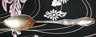 Old Gorham Sterling Silver Rouen 1892 Gold Wash Grapefruit Spoon No Monogram photo