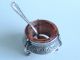 Russian Vintage Silver Pl.  Salt Cellar With Spoon Russia photo 1