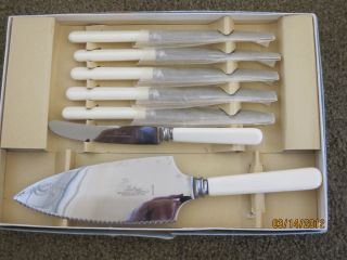 Vintage Knife Set,  6 Butter Knives & Cake Knife,  Sheffield England photo