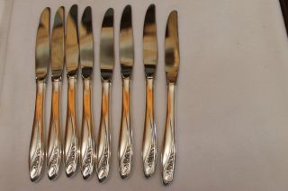 8 Reed And Barton Sterling Petite Fleur Dinner Knives 9 1/8 
