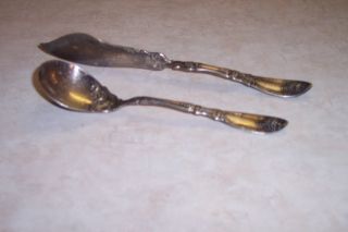 Antique Sugar Spoon & Butter Knife (a1) Rogers 1881 Estate photo