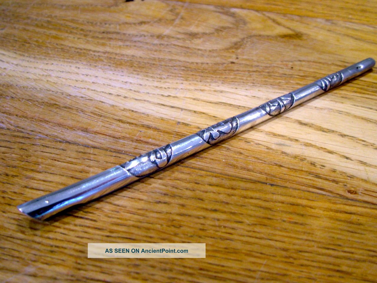 Rare Antique Chinese Export Silver Dip Pen Quill C1880 Character Mark Other photo