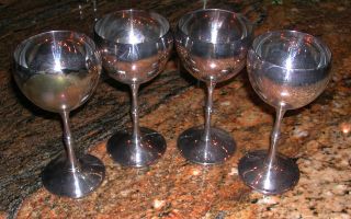 Valero Spain Silver Plated Stemmed Goblets Holidays Dining Kitchen Home Bar photo