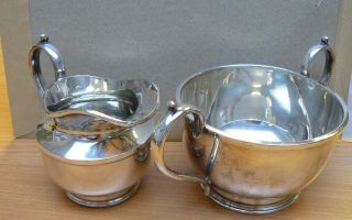 Top Quality Heavy Antique Silver Plate Milk Jug & Sugar Bowl photo