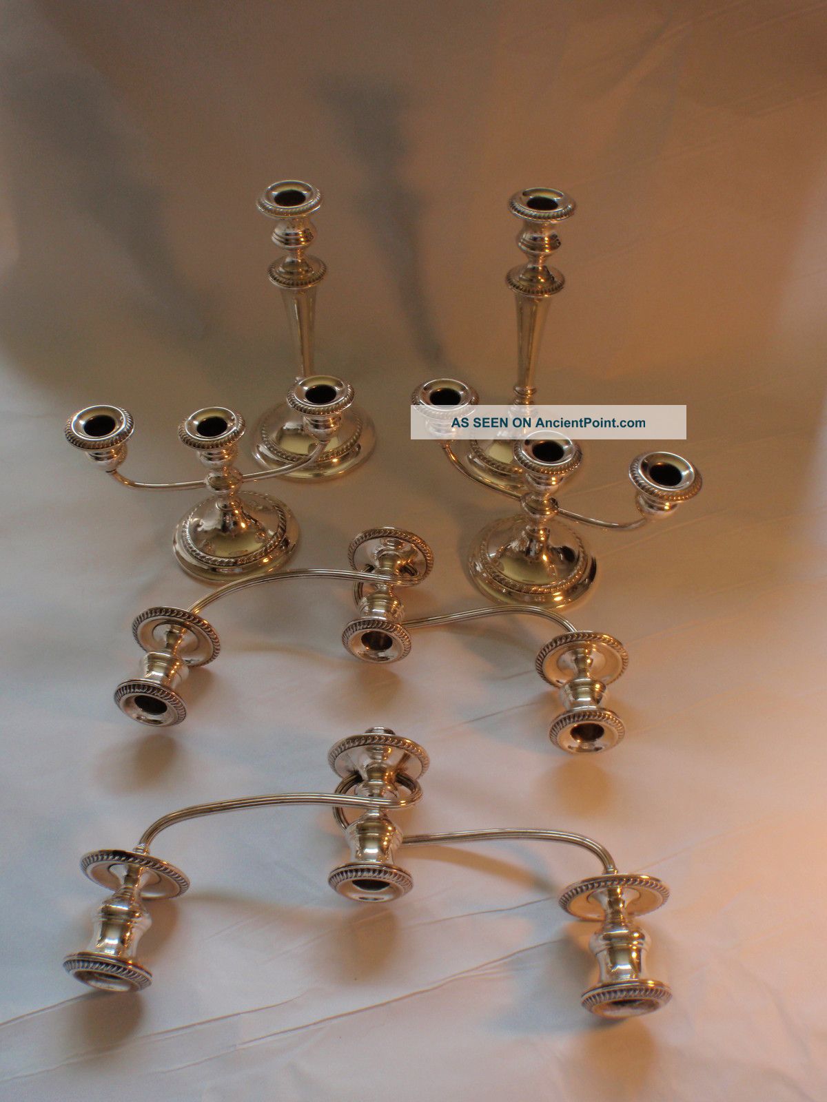 Exquisite Gorham Sterling Candelabra Set - 6 Pieces For 12 Candles Other photo