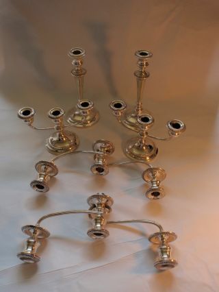 Exquisite Gorham Sterling Candelabra Set - 6 Pieces For 12 Candles photo