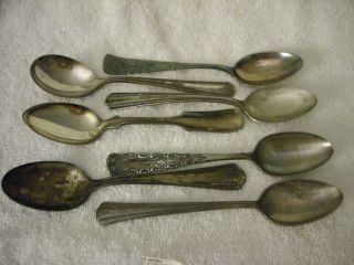 Antique Vintage Spoons 10 Pcs.  Various Makers Very Good Condition photo