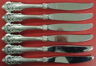 Grand Baroque By Wallace,  Sterling Silver,  Six,  9 Inch Dinner Knives photo