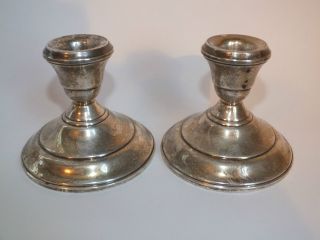 Pair Of Sterling Weighted Candlesticks photo