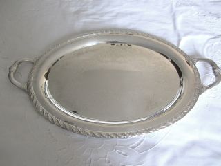 Wm Rogers & Son Large Silverplate Serving Tray Spring Flower 2080 photo
