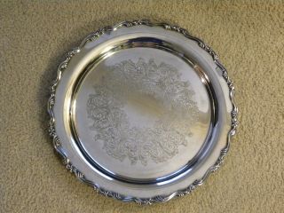 Vintage Silverplate W.  M.  Rogers Oneida Round Tray 15 